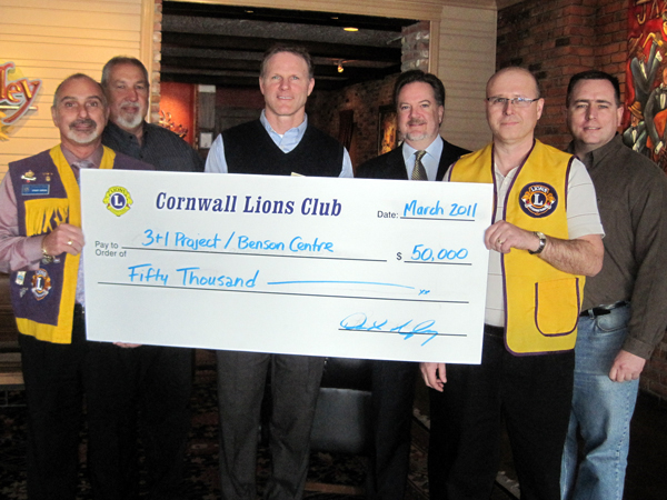 Cornwall Lions Club charges in with $50,000 for Benson Centre